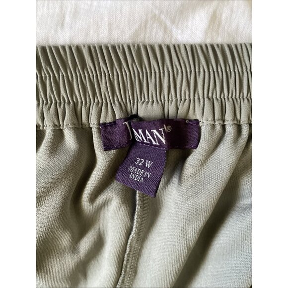 Womens Plus Sz 32W Light Green Elastic Waist Wide-Leg Pants Flowy Lined Granny - Picture 3 of 8